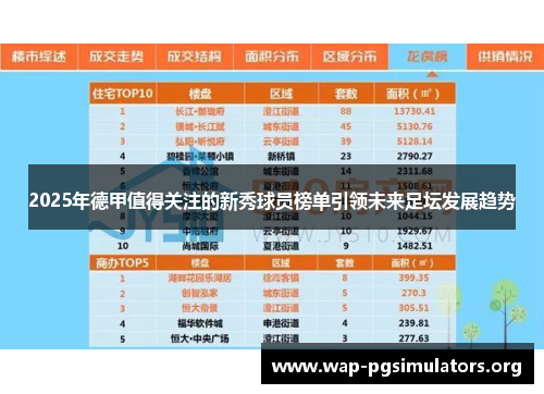 2025年德甲值得关注的新秀球员榜单引领未来足坛发展趋势
