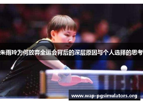 朱雨玲为何放弃全运会背后的深层原因与个人选择的思考